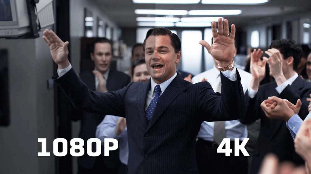 Film screenshot comparing 1080p vs 4K