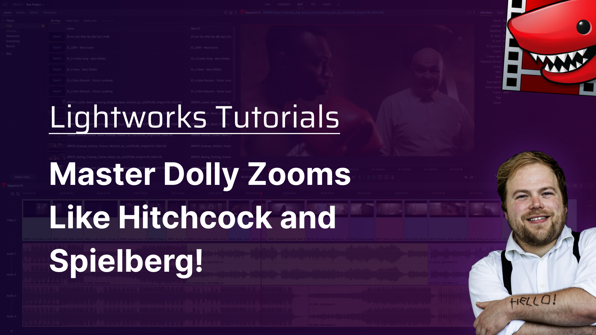 A title card for Master Dolly Zooms Like Hitchcock and Spielberg! A Lightworks Tutorial
