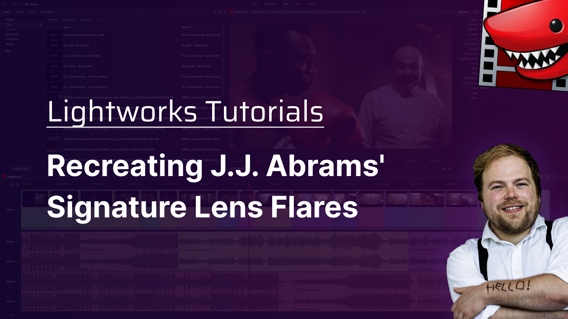 A YouTube thumbnail for a video titled: Recreating J.J. Abrams' Signature Lens Flares!
