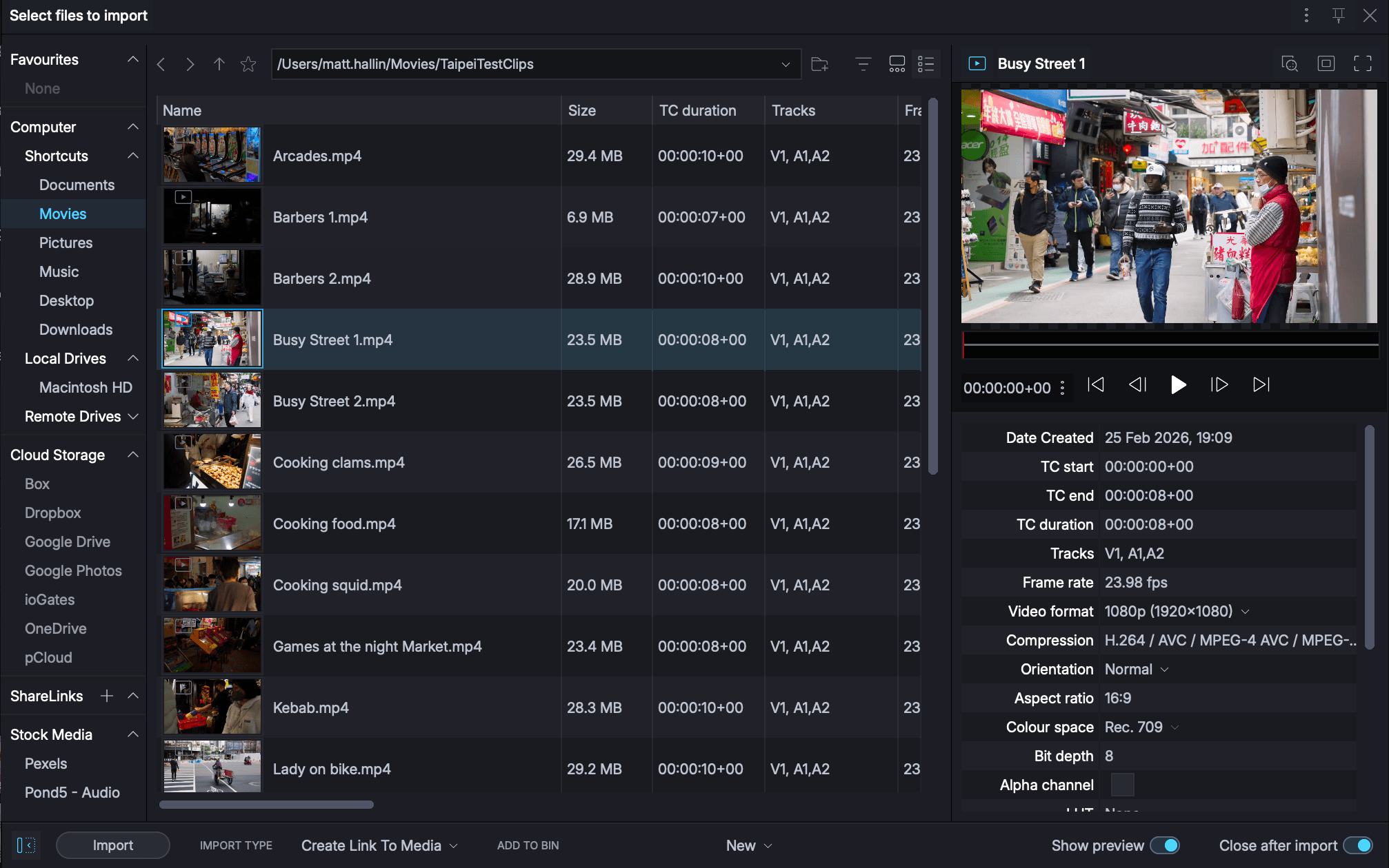Importing local files into a project.